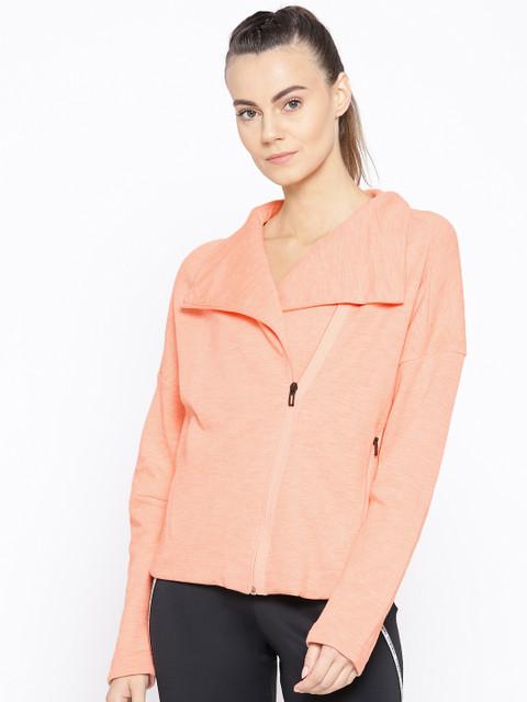 

ADIDAS Women Peach-Coloured Heatracer Solid Sports Jacket
