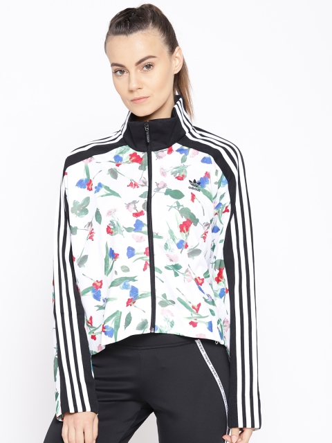 

ADIDAS Originals Women Off-White & Green All Over Print Track Jacket