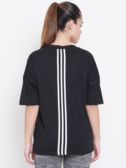 

ADIDAS Women Black Solid Round Neck T-shirt