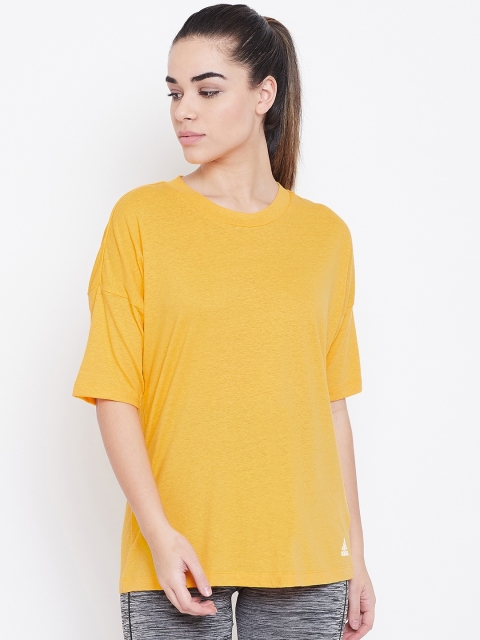 

ADIDAS Women Yellow Solid MH 3S T-shirt