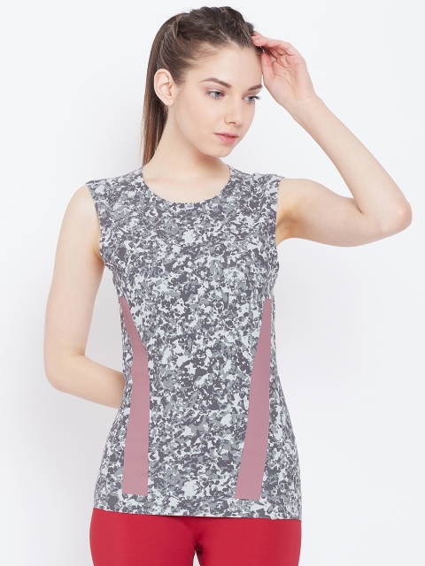 

ADIDAS by Stella McCartney Women Grey Alpha Skin Printed Running Tank Top