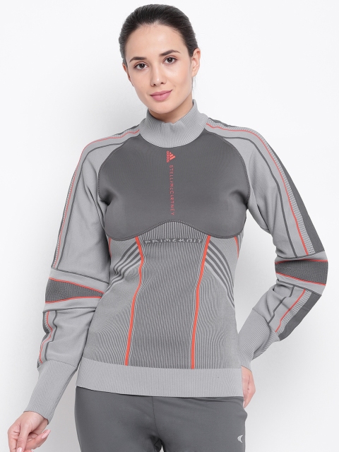 

Stella Maccartney by ADIDAS Women Grey Striped Outdoor Mid Layer Running Sweatshirt