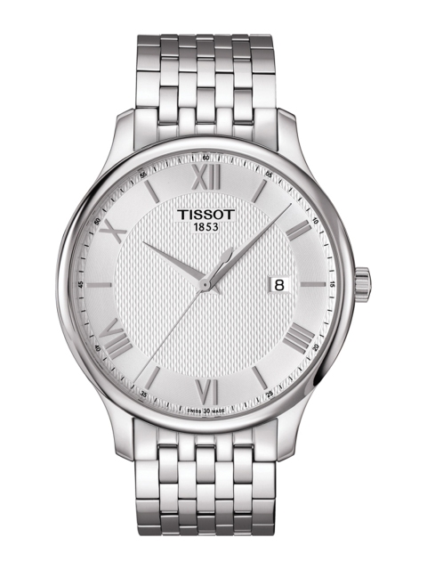 

TISSOT Men Silver-Toned Tradition Swiss Analogue Watch T0636101103800