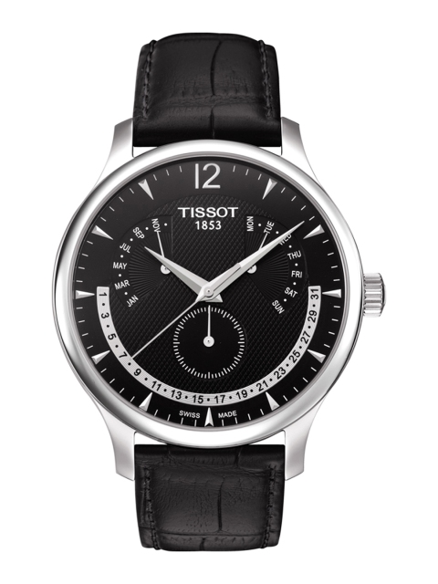 

TISSOT Men Black Traditional Perpetual Calender Swiss Analogue Watch T0636371605700