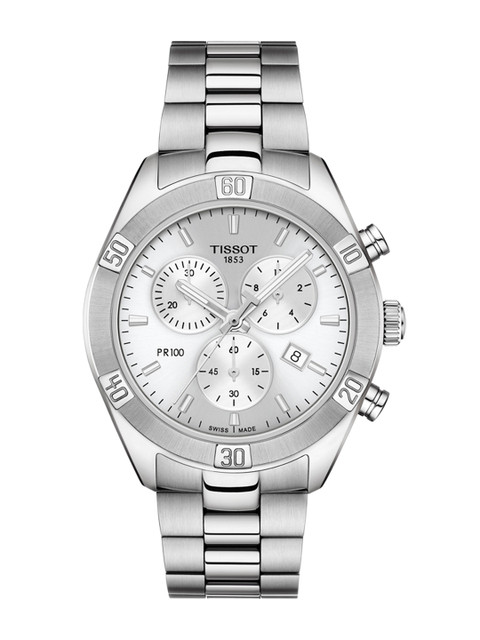

TISSOT Women Silver-Toned PR 100 Sport Chic Chronograph Watch T1019171103100