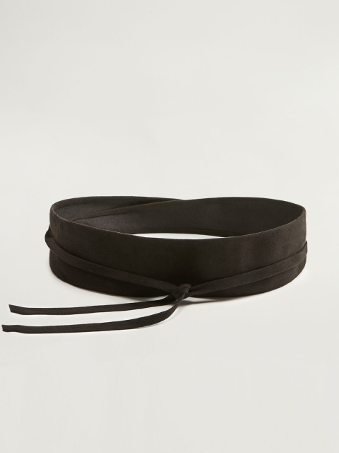 

MANGO Women Black Solid Wide Belt