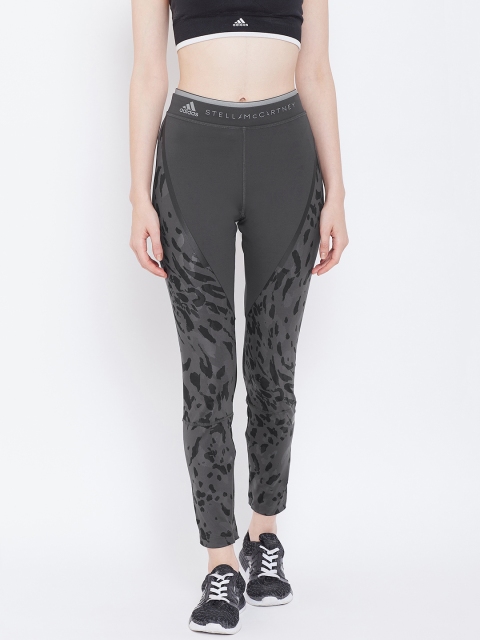 

ADIDAS Stella McCartney Women Charcoal Grey Printed Long Running Tights