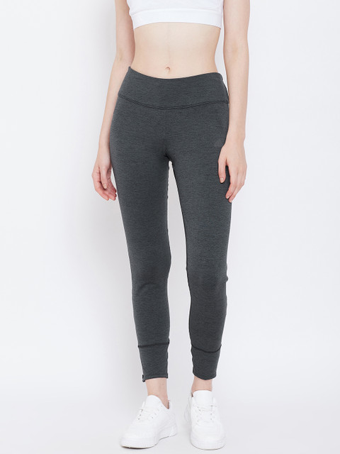 

ADIDAS Women Charcoal Grey Own The Run Solid Running Tights