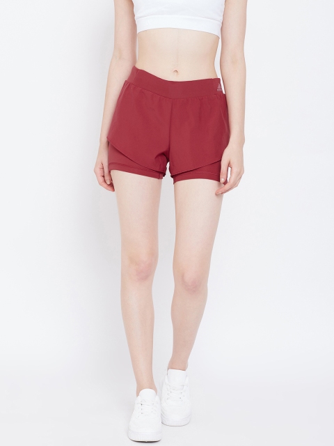 

ADIDAS Women Maroon Adapt to Chaos Solid Regular Fit Running Shorts