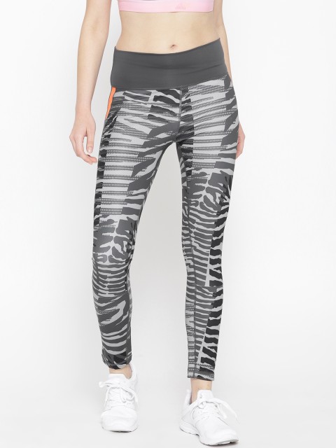 

ADIDAS Women Grey & Black Believe This High Rise 78 AIQ3 Printed Training Tights