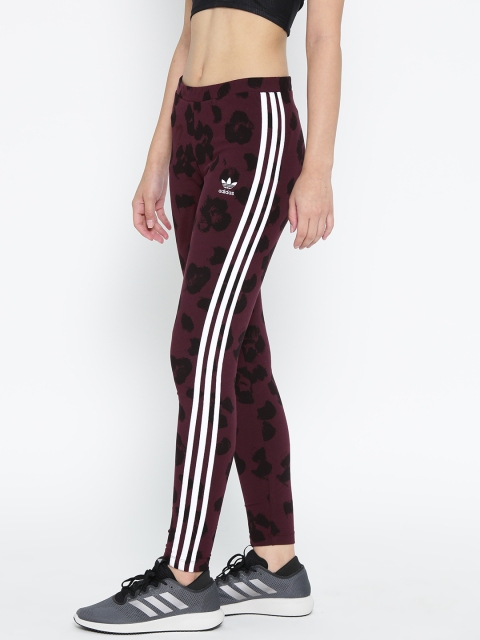 

ADIDAS Originals Women Maroon & Black All Over Print Tights