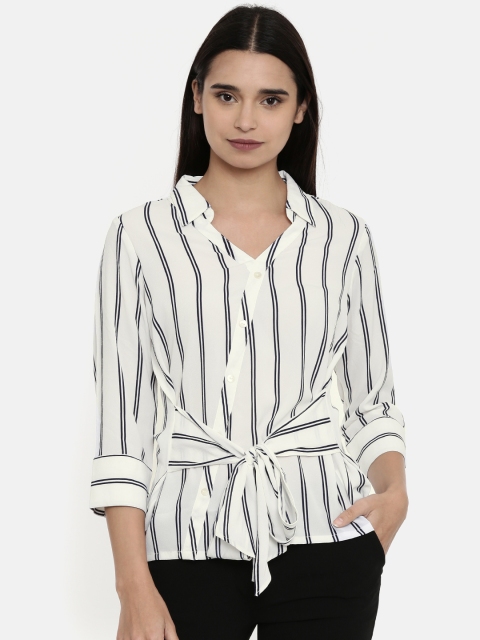 

AND Women White Striped Top