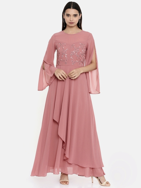 

AND Women Embellished Pink Maxi Dress