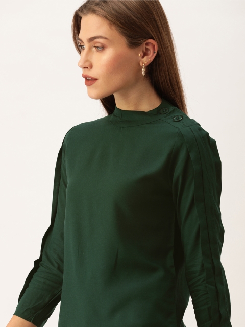 

AND Women Green Solid Top