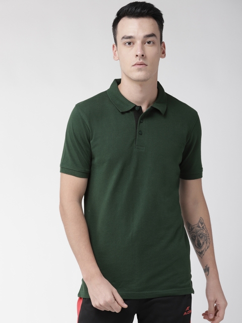 

Alcis Men Green Solid Polo Collar Training T-shirt