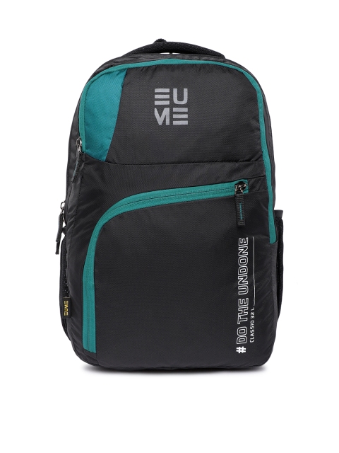 

EUME Unisex Black & Green Typography Backpack