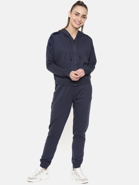 

Reebok Women Navy Blue TE TS KNIT Solid Tracksuit