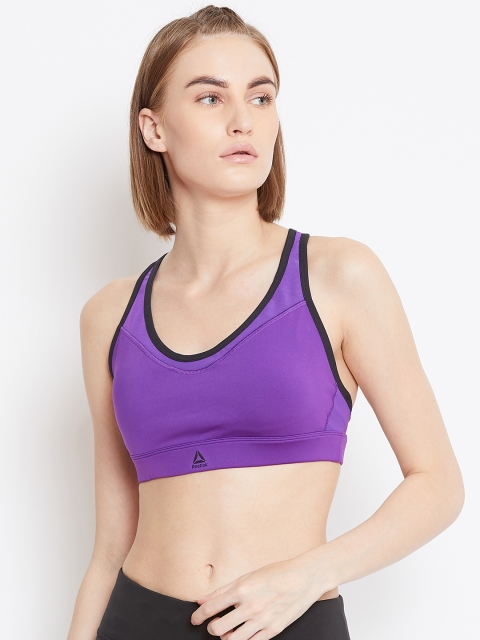 

Reebok Women Pruple Hero Racer Padded Studio Bra EB8177, Purple