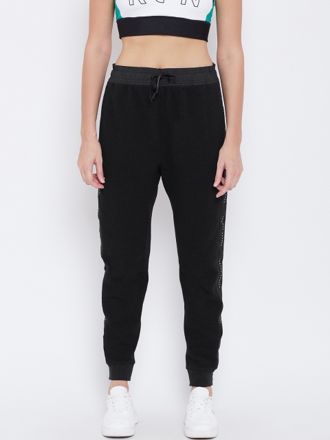 

Reebok Women Black CBT Crinkled Knit Mixed Martial Arts Joggers