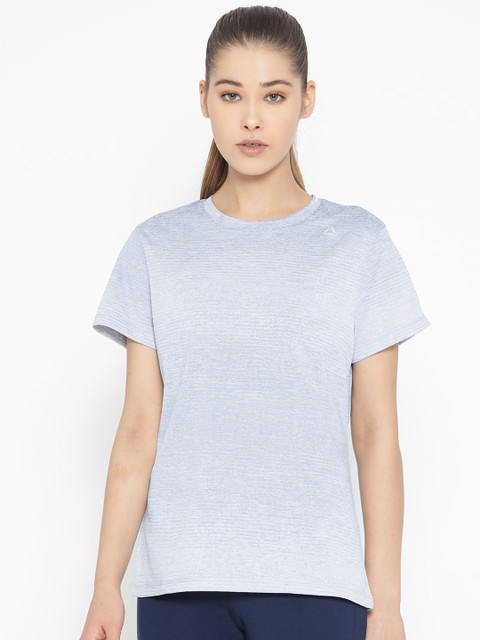 

Reebok Women Blue Self-Design One Series Knit Running T-shirt