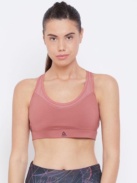 

Reebok Women Dusty Pink Hero Racer Padded Studio Bra EB8179