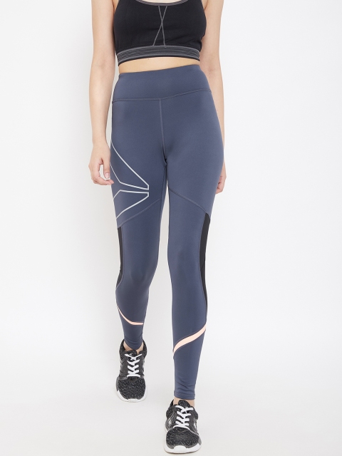 

Reebok Women Navy Blue Printed OSR Delta Running Tights