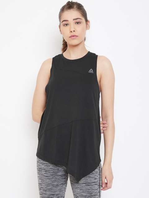 

Reebok Women Black Solid WOR SUP Detail Training Tank Top