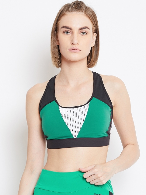 

Reebok Women Green Hero Racer Padded Training Bra EC1126