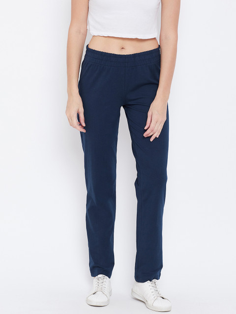 

Reebok Women Navy Foundation Knit Slim Fit Training Track Pants, Navy blue
