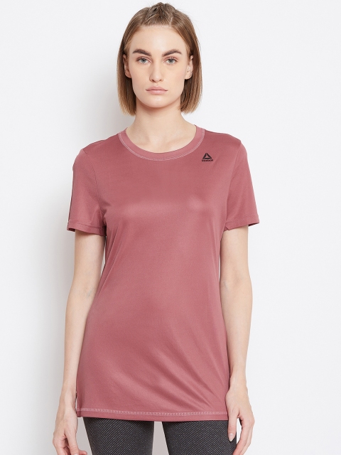 

Reebok Women Mauve Slim Fit Foundation Poly Training T-shirt