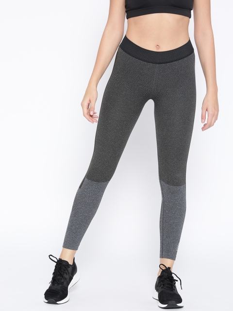 

Reebok Women Charcoal Grey Colourblocked Crossfit Myoknit Fitted Cropped Training Tights