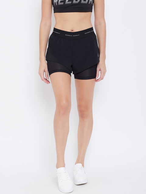 

Reebok Women Black Slim Fit Combat Kickboxing Solid Shorts