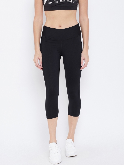 

Reebok Women Black Solid Workout Ready 3/4th Length Tights