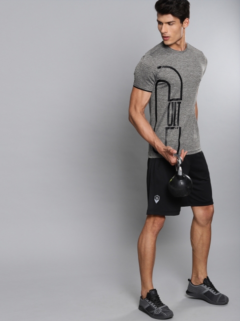 

Cultsport Men Grey Printed Fly Dry Round Neck Running T-shirt