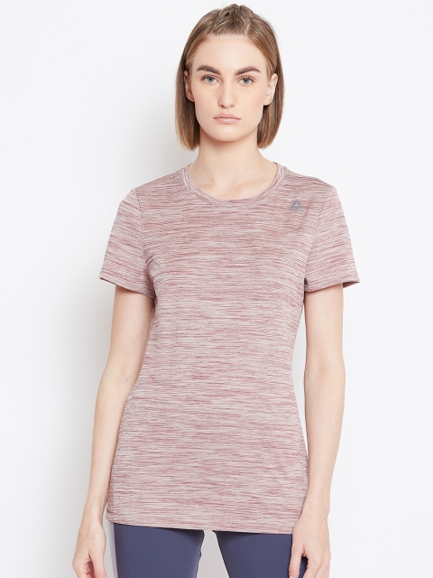 

Reebok Women Maroon & Beige CT Self-Design Training T-Shirt