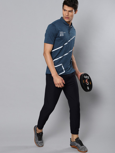 

Cultsport Men Teal Printed Polo Collar T-shirt