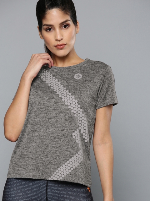 

Cultsport Women Charcoal Grey Fuse Tec Printed Round Neck T-shirt