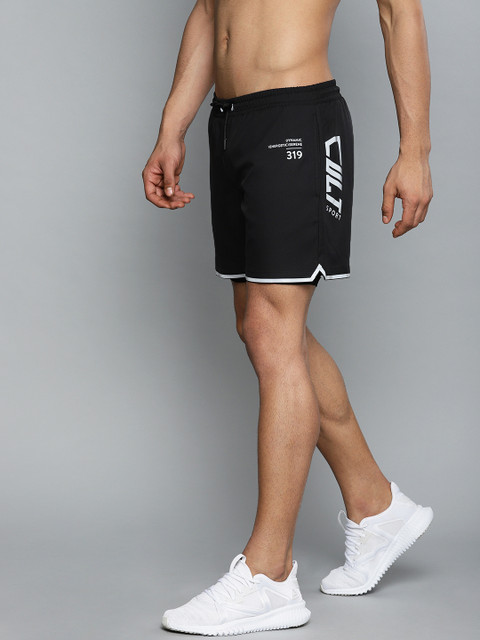 

Cultsport Men Black Solid Regular Fit Sports Shorts