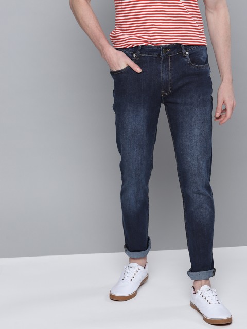 

Mast & Harbour Men Navy Blue Skinny Fit Mid-Rise Clean Look Stretchable Jeans