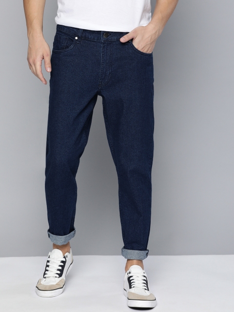 

Mast & Harbour Men Navy Blue Carrot Fit Mid-Rise Clean Look Stretchable Jeans