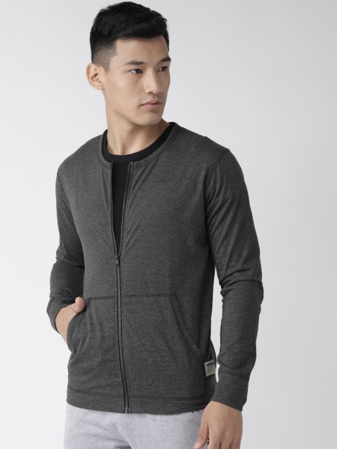 

Hubberholme Men Charcoal Grey Solid Sweatshirt