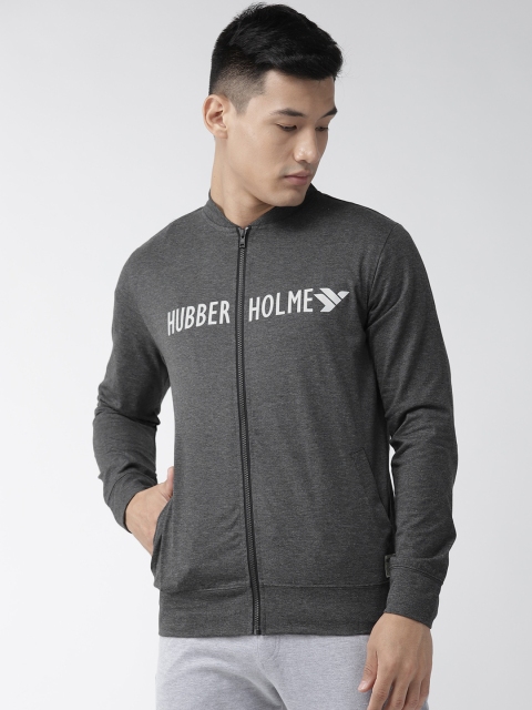 

Hubberholme Men Charcoal Grey Printed Sweatshirt