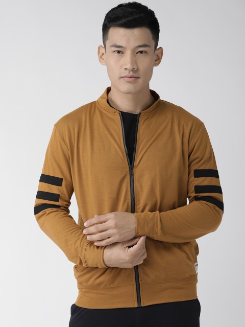 

Hubberholme Men Mustard Brown Solid Sweatshirt