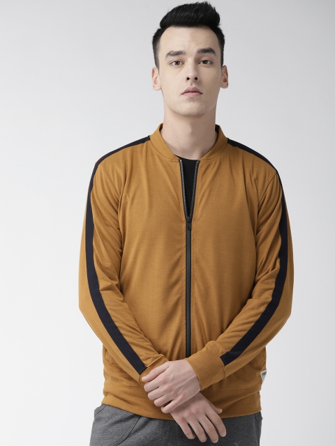 

Hubberholme Men Mustard Brown Solid Sweatshirt