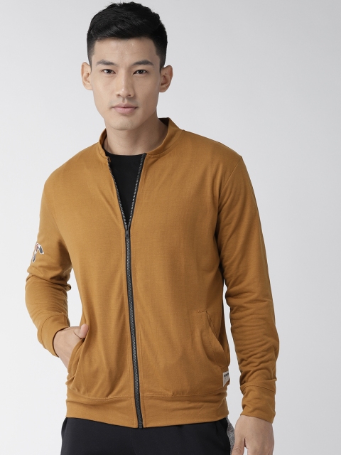 

Hubberholme Men Mustard Brown Solid Sweatshirt