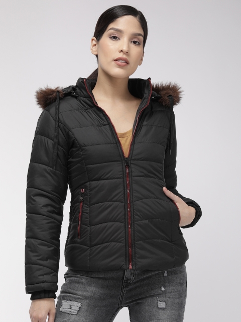 

Foreign Culture By Fort Collins Women Black Solid Detachable Hood Parka Jacket