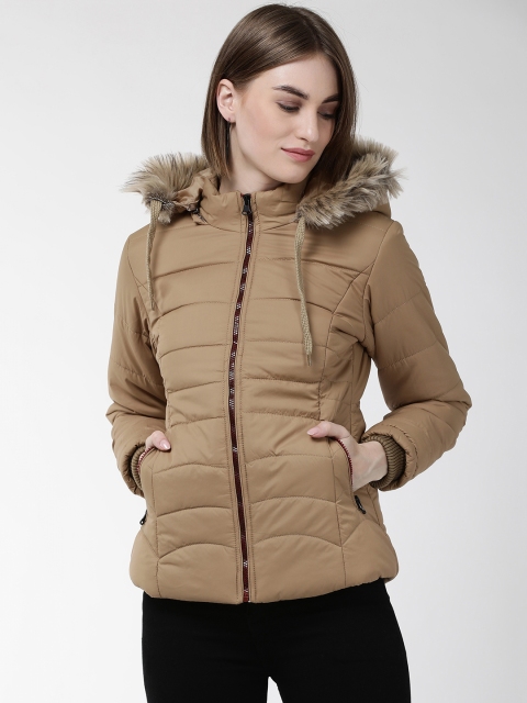 

Foreign Culture By Fort Collins Women Beige Solid Hooded Parka Jacket