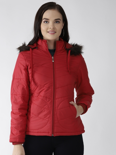 

Foreign Culture By Fort Collins Women Red Solid Padded Parka Jacket