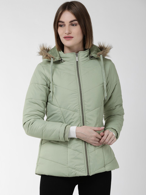 

Foreign Culture By Fort Collins Women Green Solid Hooded Parka Jacket