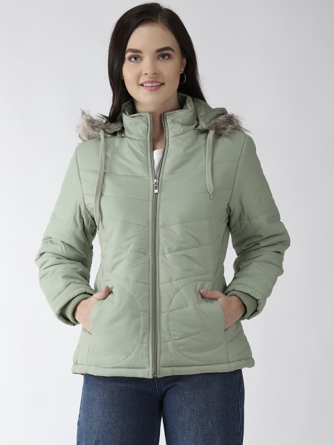 

Foreign Culture By Fort Collins Women Green Solid Hooded Parka Jacket